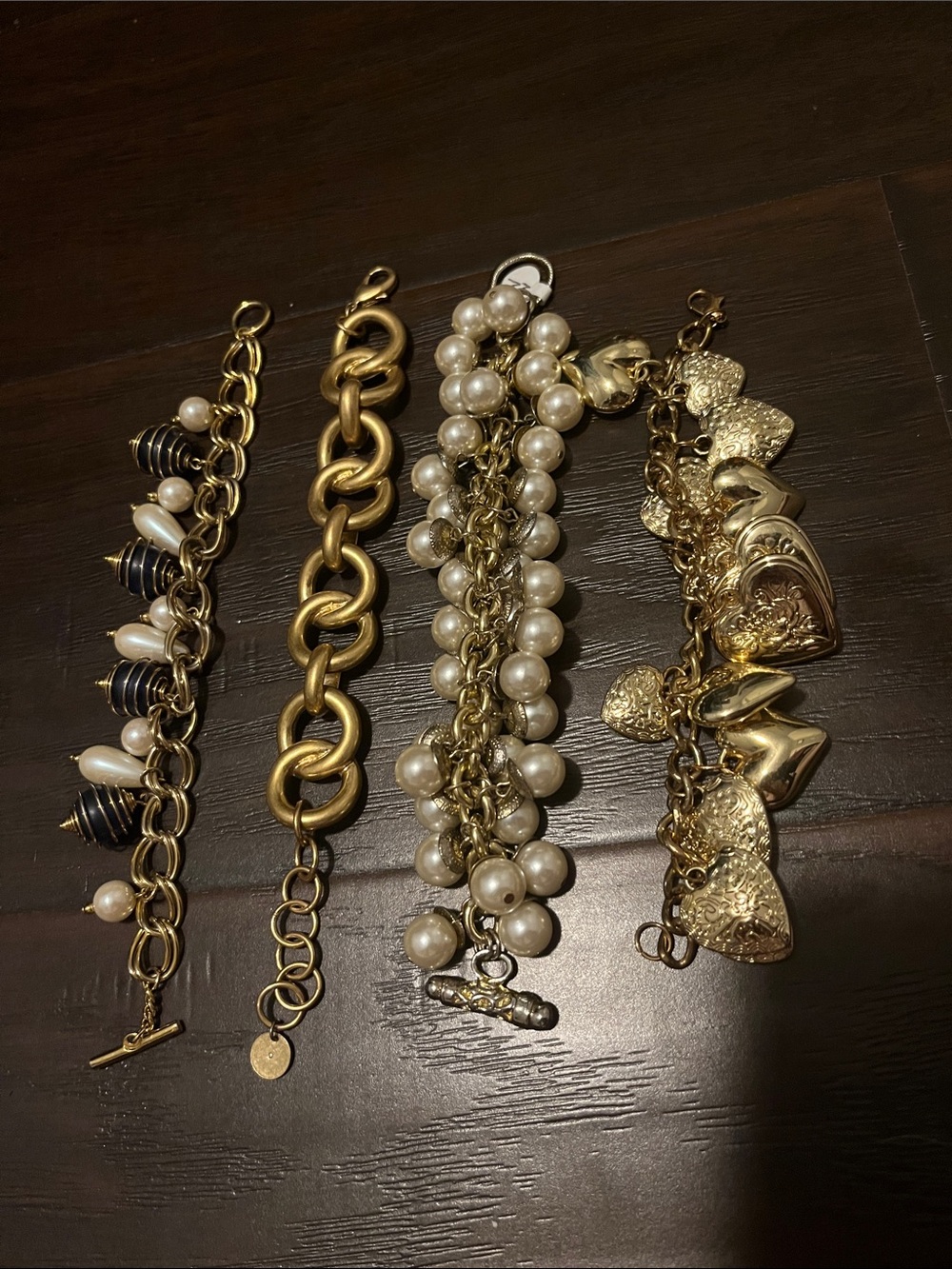 Lot of 4 Vintage Gold Tone Bracelets
